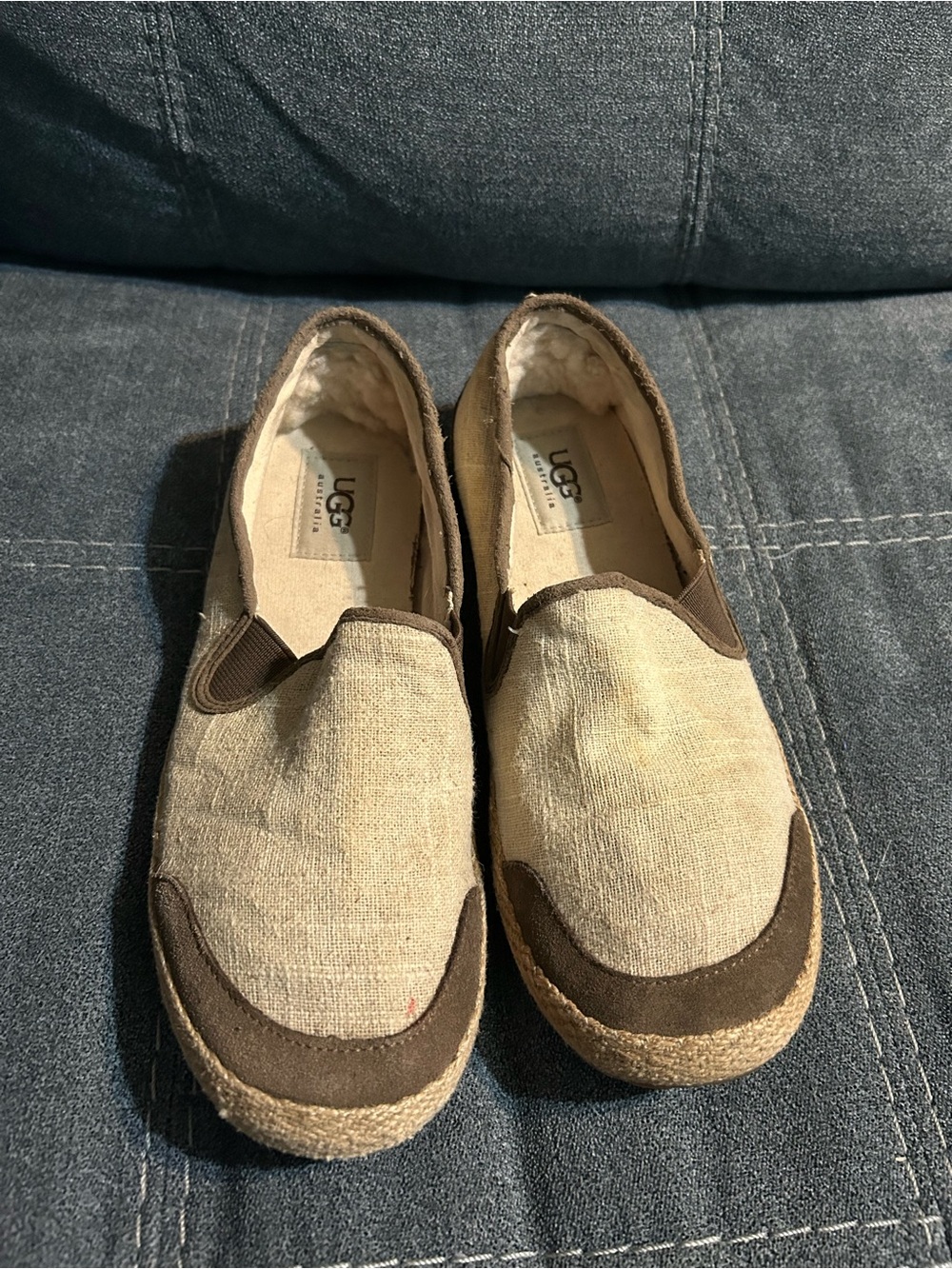 UGG Women’s Beige and Brown Slip-On Espadrilles - Picture 2 of 9